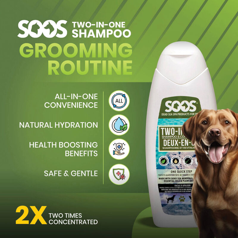 Soos Pets, Two-In-One Pet Shampoo & Conditioner - 500ML image number null
